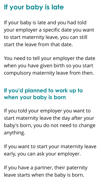 To argue maternity leave dates?