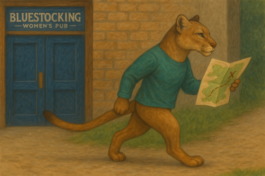 The Bluestocking - where women are women, and small furry animals are gerbils, quokkas,  capybaras, or a red panda called Rosy