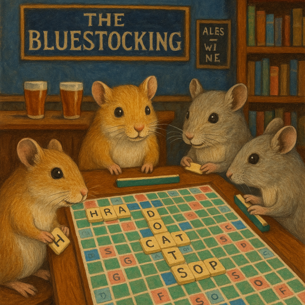 The Bluestocking Arms Women's Pub, where women make friends with Beetles, Androids, Cakes, Dragons, Hedgehogs and other women, where wit and wisdom flourish