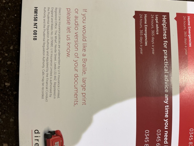 Direct line Home Insurance Policy