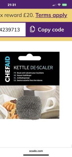 Brand new kettle, very hard water area: how do I stop the limescale build up?