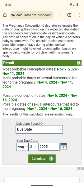 When was my baby conceived?