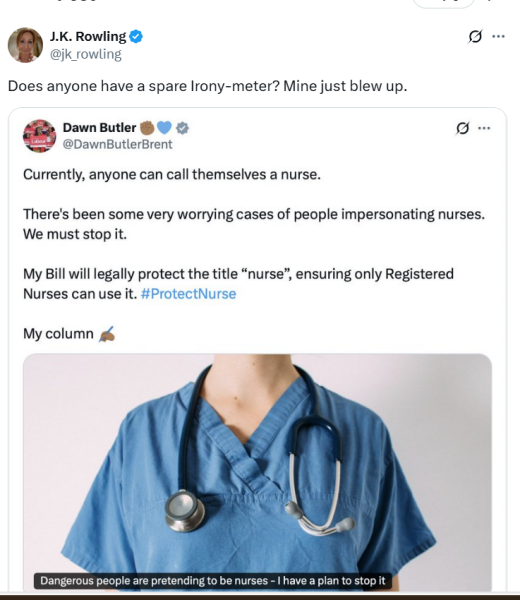 JKR's irony meter has exploded - so will yours