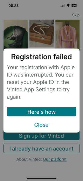 Can't log in to Vinted! Anyone else?