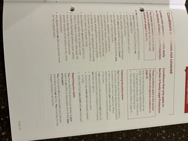 Direct line Home Insurance Policy
