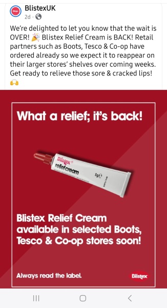 BLISTEX is in stock !