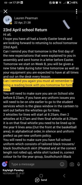 Southchurch High School - are new school rules draconian
