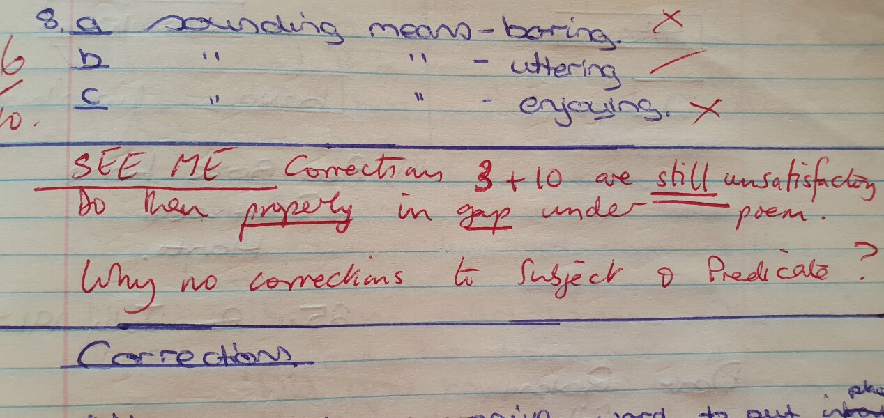 The style of teachers' comments on school work: then and now