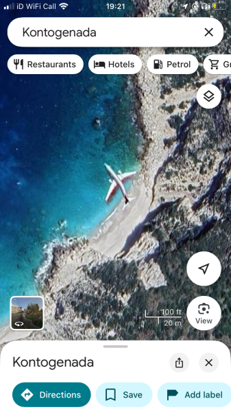 What could this plane be on google maps in Kefalonia?