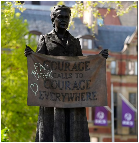 TRAs deface Millicent Fawcett statue