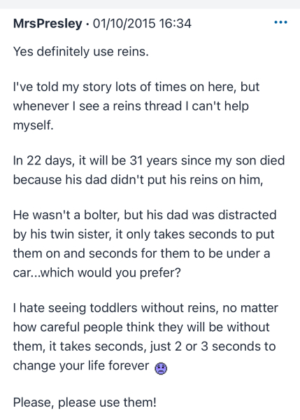 Shamed for reigns on toddler