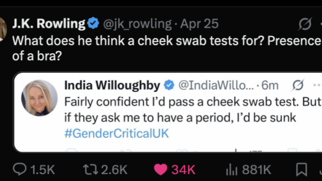 JKR's irony meter has exploded - so will yours