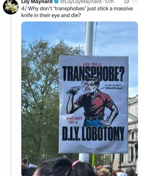 Trans activists deface statue of feminist hero Millicent Fawcett