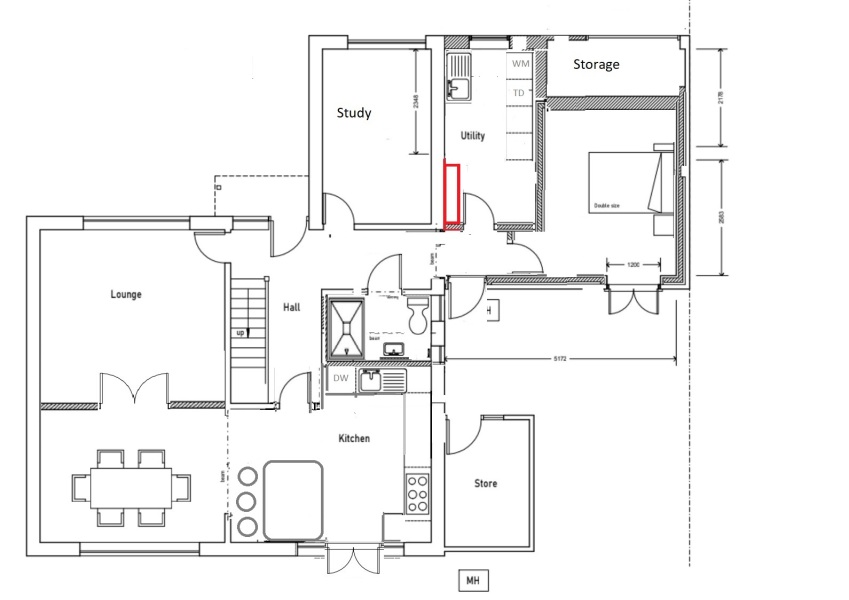 Sorry another floor plan… awkward shaped rooms and a long list of requirements!