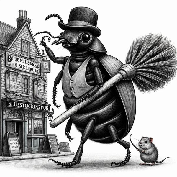 The Bluestocking Arms Women's Pub, where women make friends with Beetles, Androids, Cakes, Dragons, Hedgehogs and other women, where wit and wisdom flourish