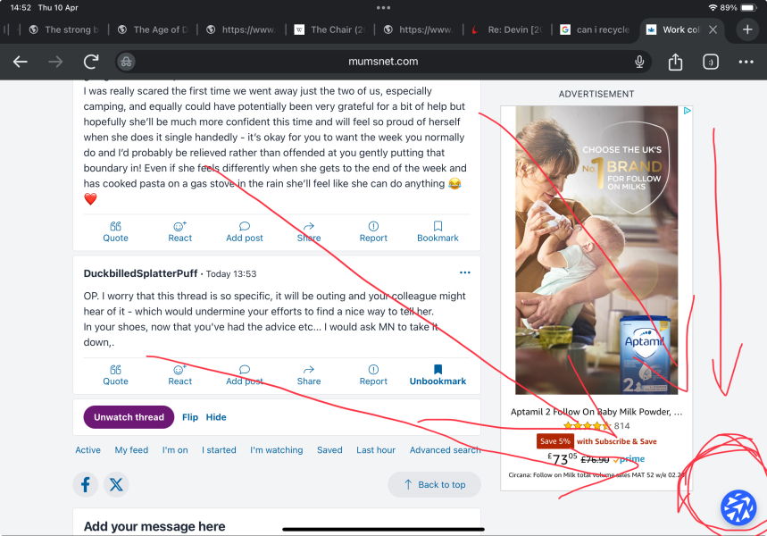 What’s this on my screen? Only on mumsnet.