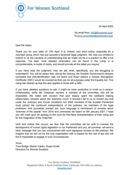 Maggie Chapman MSP slanders Supreme Court