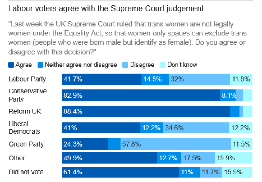Labour voters support trans ruling, first poll reveals - survey