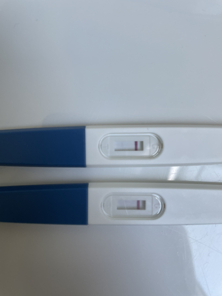 Positive test followed by negative