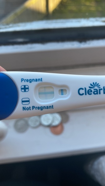 Faint positive line on clear blue