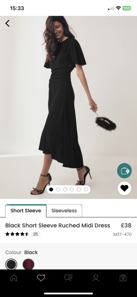 A black dress suitable for a funeral