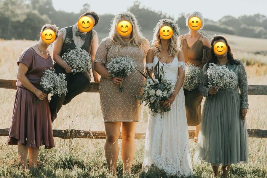 What do you think of this bridesmaids look (totally different dresses)