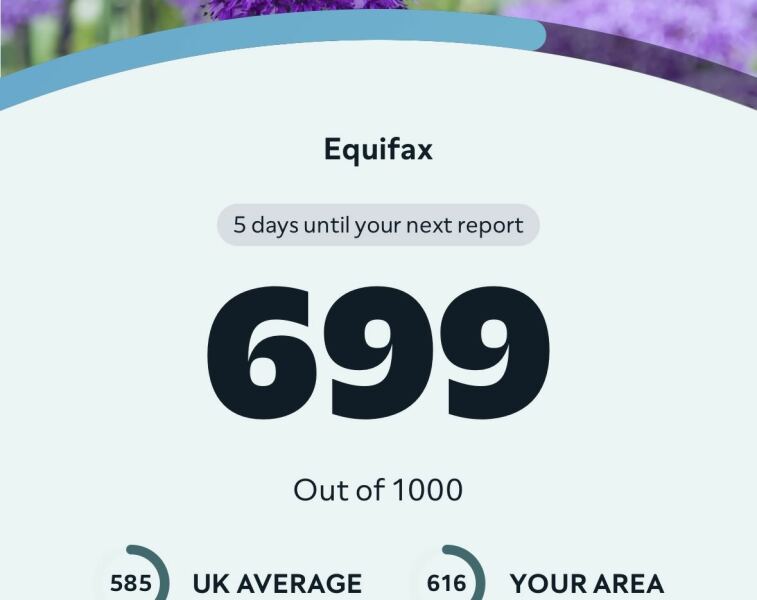 Equifax score a fair bit lower than Experian