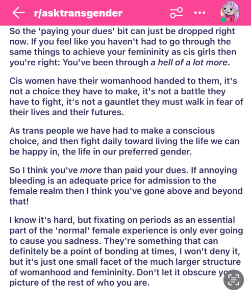 Reddit - TIMs and Periods