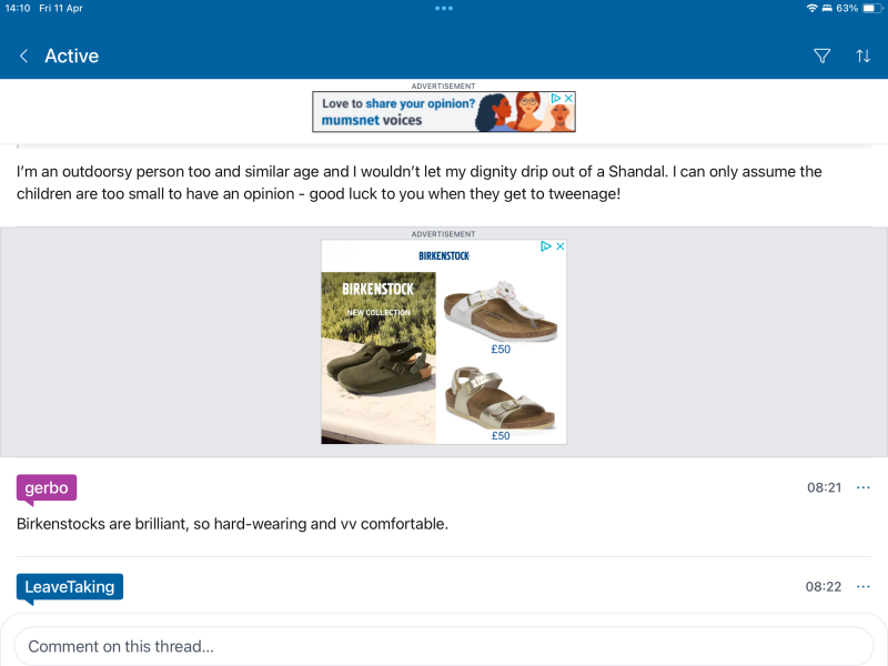 To ask about shandals?