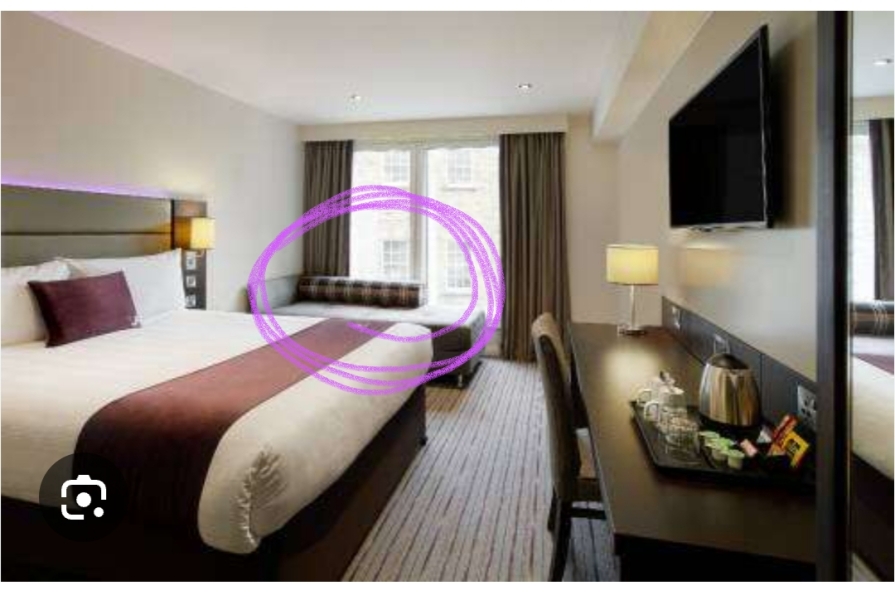 Premier Inn family rooms - big long cushion.....