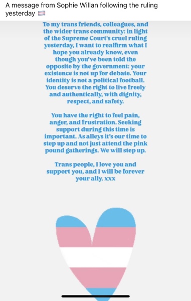 Disappointed in Sophie Willan