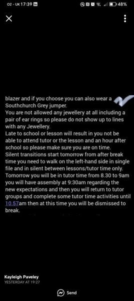 Southchurch High School - are new school rules draconian