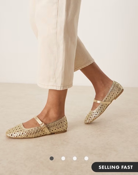 Thoughts on these gold Mary Janes?