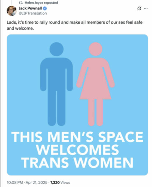 Labour say transwomen should use the men’s toilet