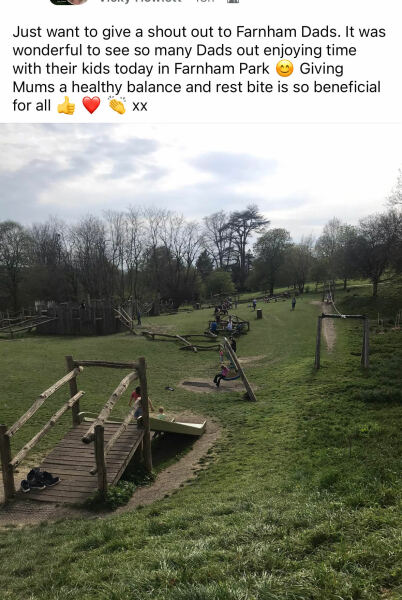 Post on the local community page about men