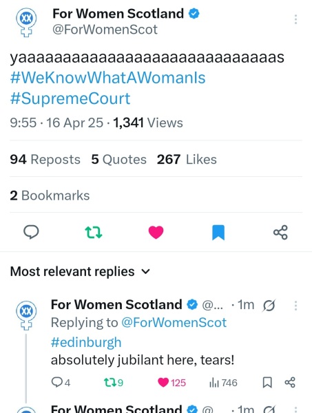 FWS v Scottish Ministers will be handed down Weds 16th April at 9.45am