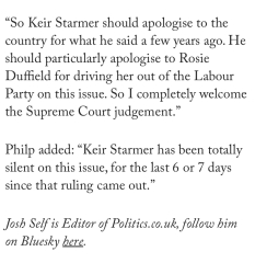 Bridget Philipson- TW should use toilets according to biological Sex.