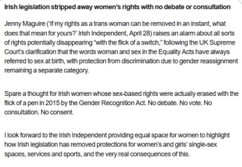 Gender Critical in Ireland Part 4