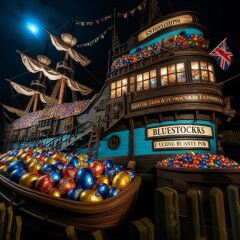 The Bluestocking Arms Women's Pub, where women make friends with Beetles, Androids, Cakes, Dragons, Hedgehogs and other women, where wit and wisdom flourish