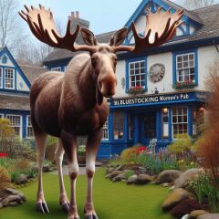 The Bluestocking Arms Women's Pub, where women make friends with Beetles, Androids, Cakes, Dragons, Hedgehogs and other women, where wit and wisdom flourish