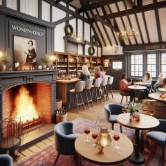 The Bluestocking Arms Women's Pub, where women make friends with Beetles, Androids, Cakes, Dragons, Hedgehogs and other women, where wit and wisdom flourish