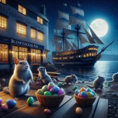 The Bluestocking Arms Women's Pub, where women make friends with Beetles, Androids, Cakes, Dragons, Hedgehogs and other women, where wit and wisdom flourish