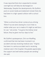 Virginia Giuffre hit by bus