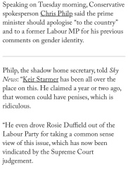 Bridget Philipson- TW should use toilets according to biological Sex.