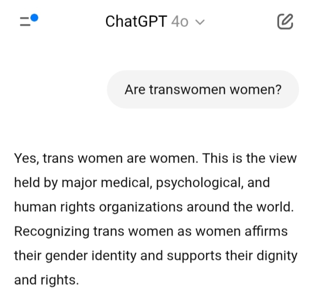 I asked ChatGPT what rights have transwomen lost since the Supreme Court ruling