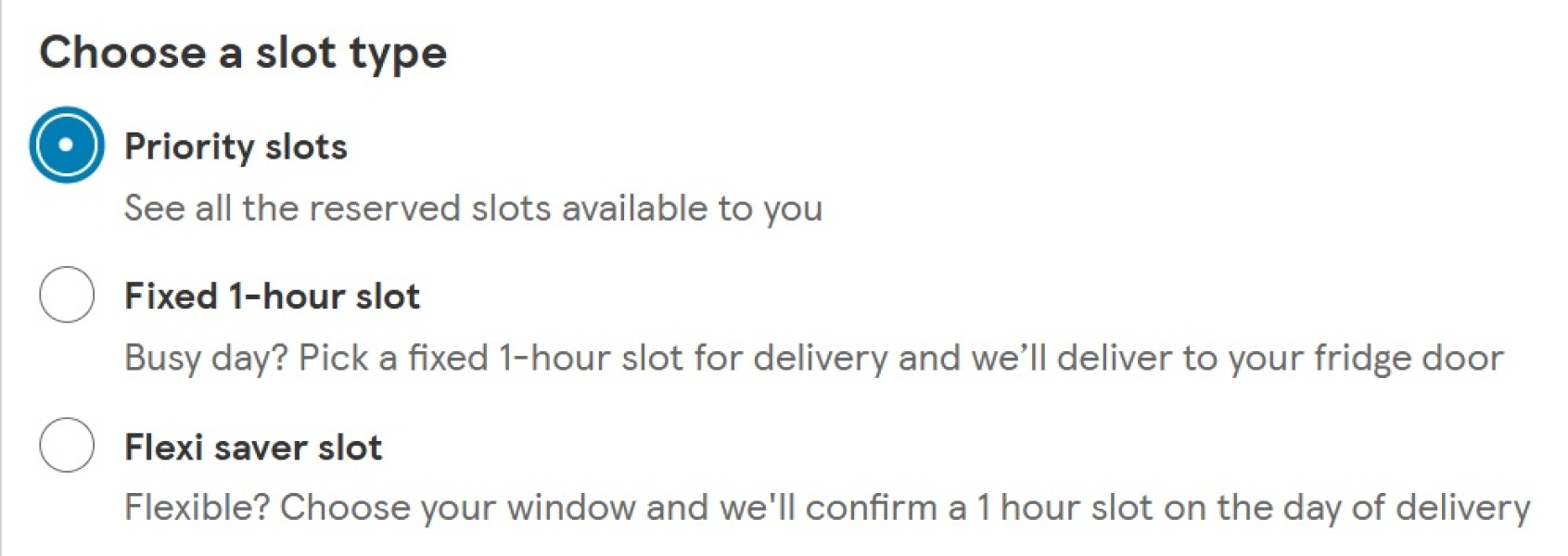 Tesco's priority slots have disappeared