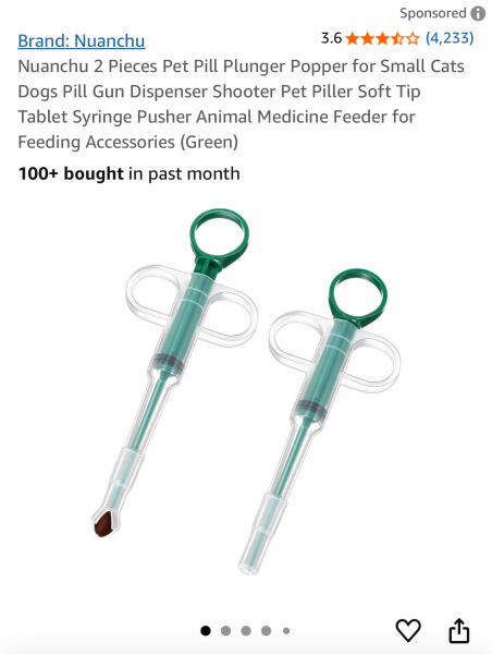 Cat won’t take pill (sotalol)