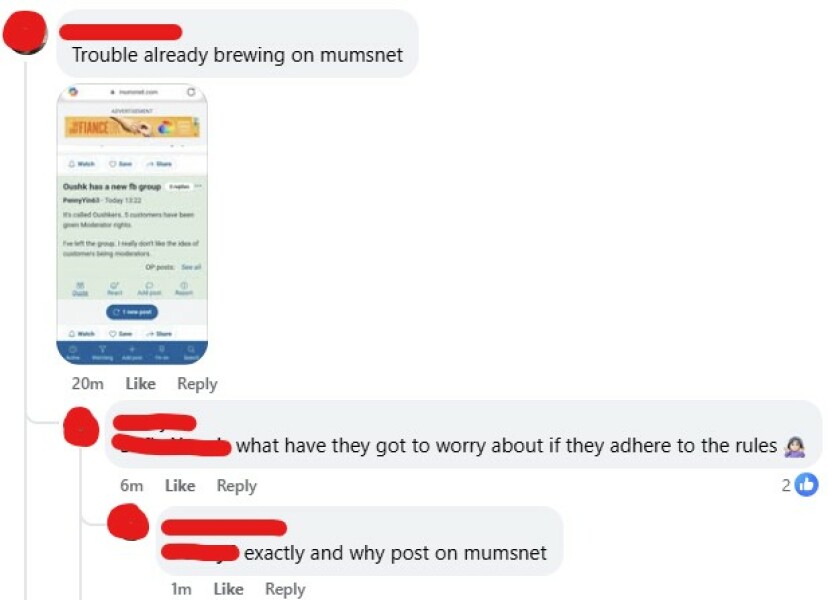 Oushk  has a new fb group