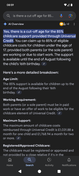 Help with childcare for 5 year old not in school