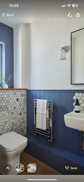 Wooden panelling or tiles in downstairs toilet?